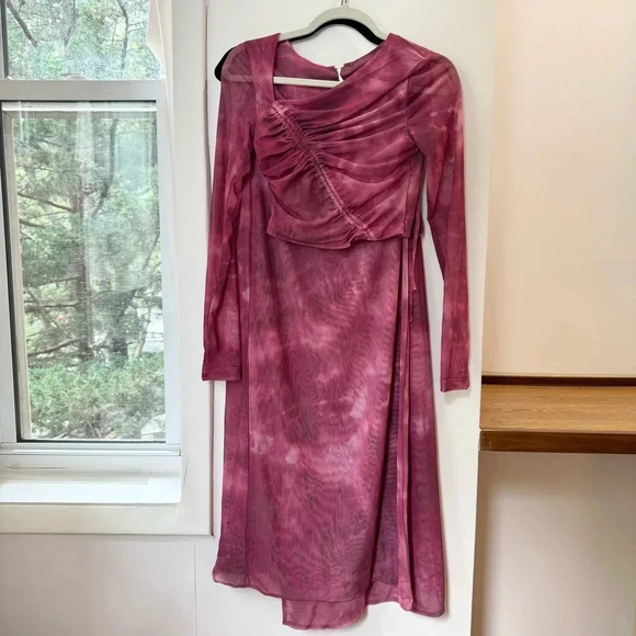 NWT Free People Supernova Set Two Piece Skirt Crop Top Long Sleeve Pink - Picture 12 of 15